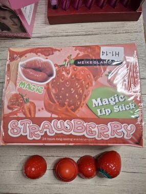 💋Meike Glamour Strawberry Magic Lip Stick - Red💋Box 24